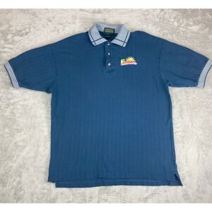 Ash City Pro Collection Polo Shirt Mens XL Blue Palo Verde Cactus Sun Embroidery